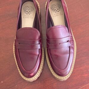 Vince Camuto Women’s Lug Sole Burgundy Loafers